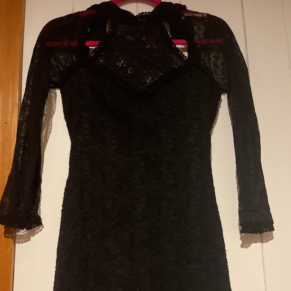 Free People Black Lace Dress